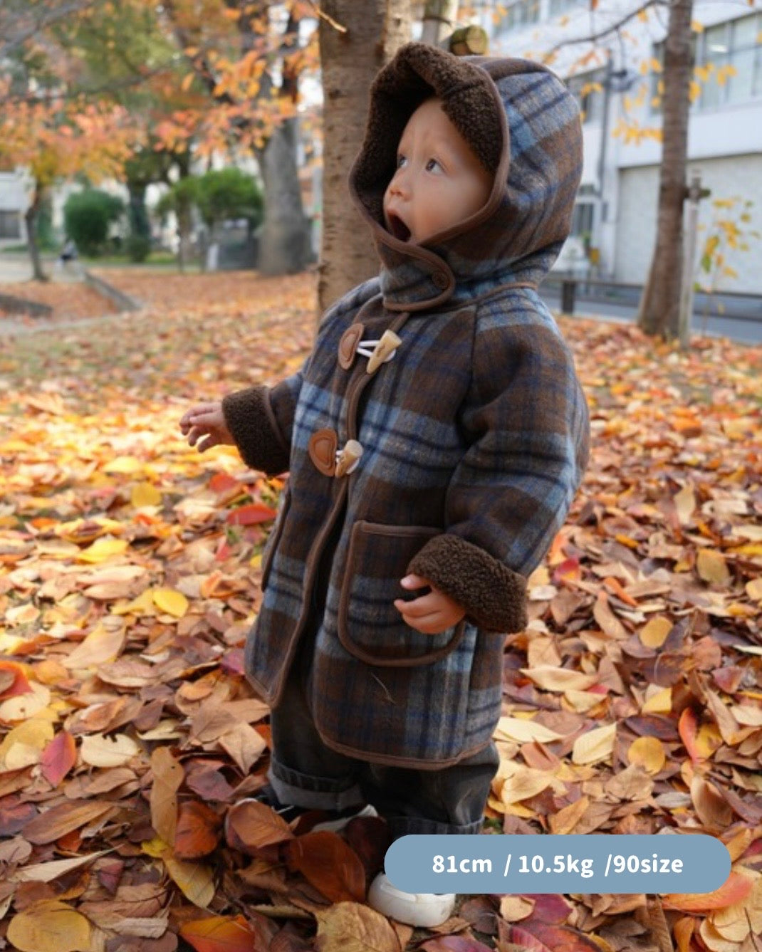 (pre-order)ブルーチェックダッフルコート【K282】