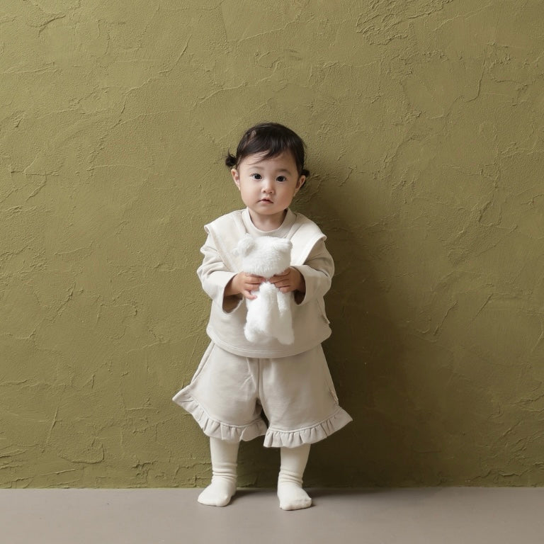 スウェットカラーハーフフリルパンツ【110021】