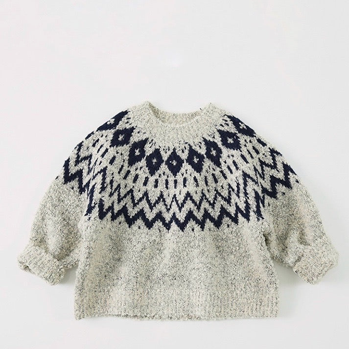 (予約商品)ノルディック柄ニットセーター【N3443】