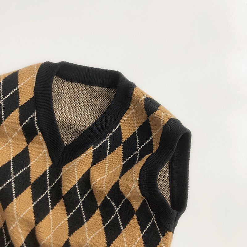 (予約商品)アーガイルチェックニットセットアップ【K216】