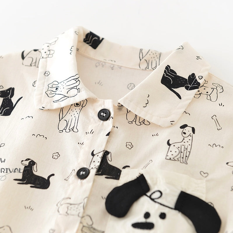 わんわんシャツセットアップ【N3487】