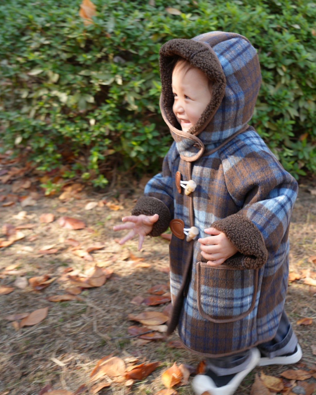 (pre-order)ブルーチェックダッフルコート【K282】