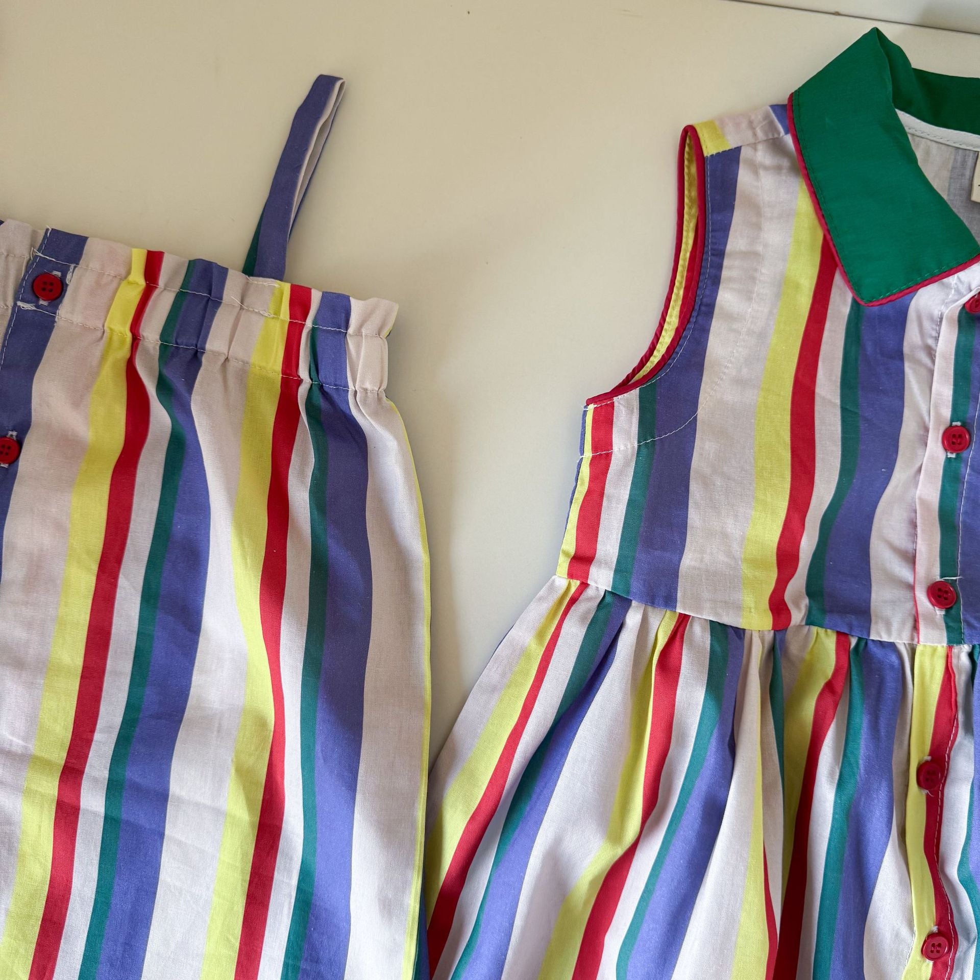 カラフルストライプサロペット/ワンピース【K252】