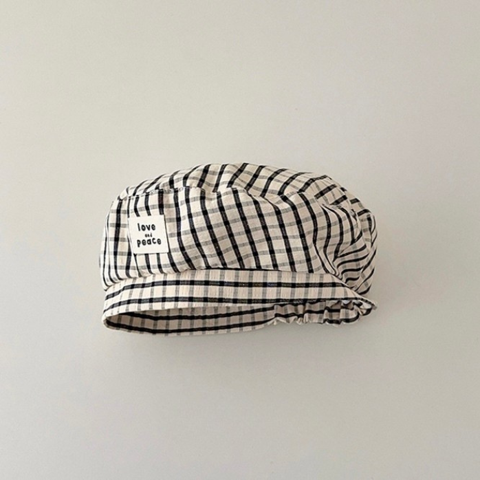 ギンガムチェックベレー帽【A288】