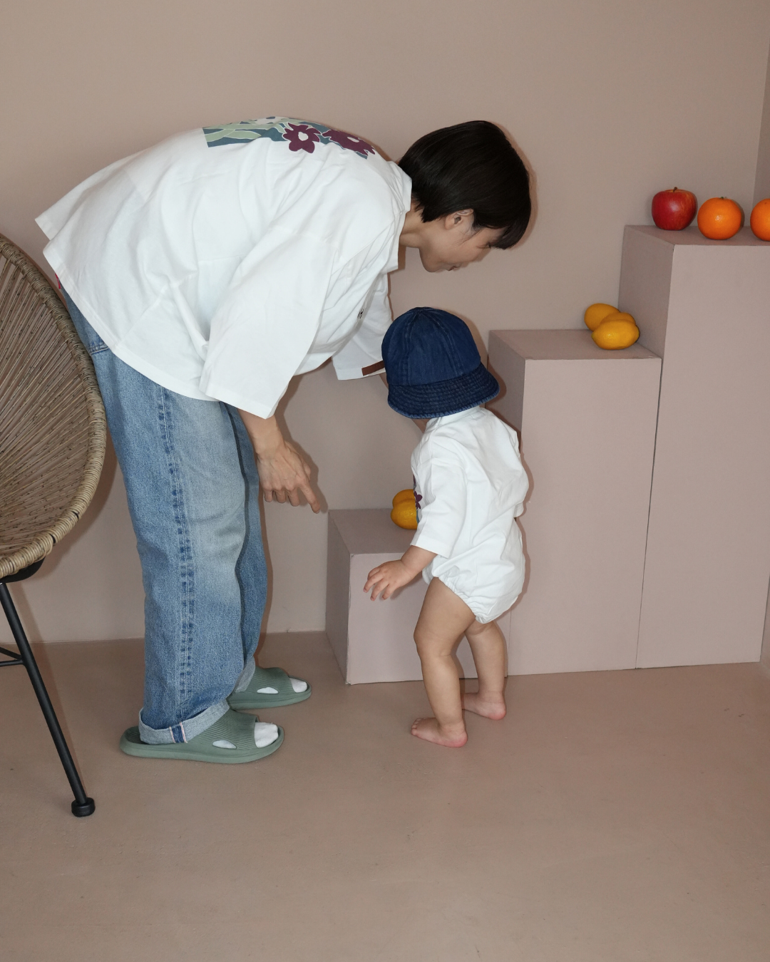 Floral Design 3/4 Sleeve Rompers【110139】