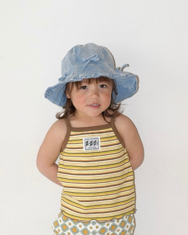 Ribbon Denim Hat【A266】