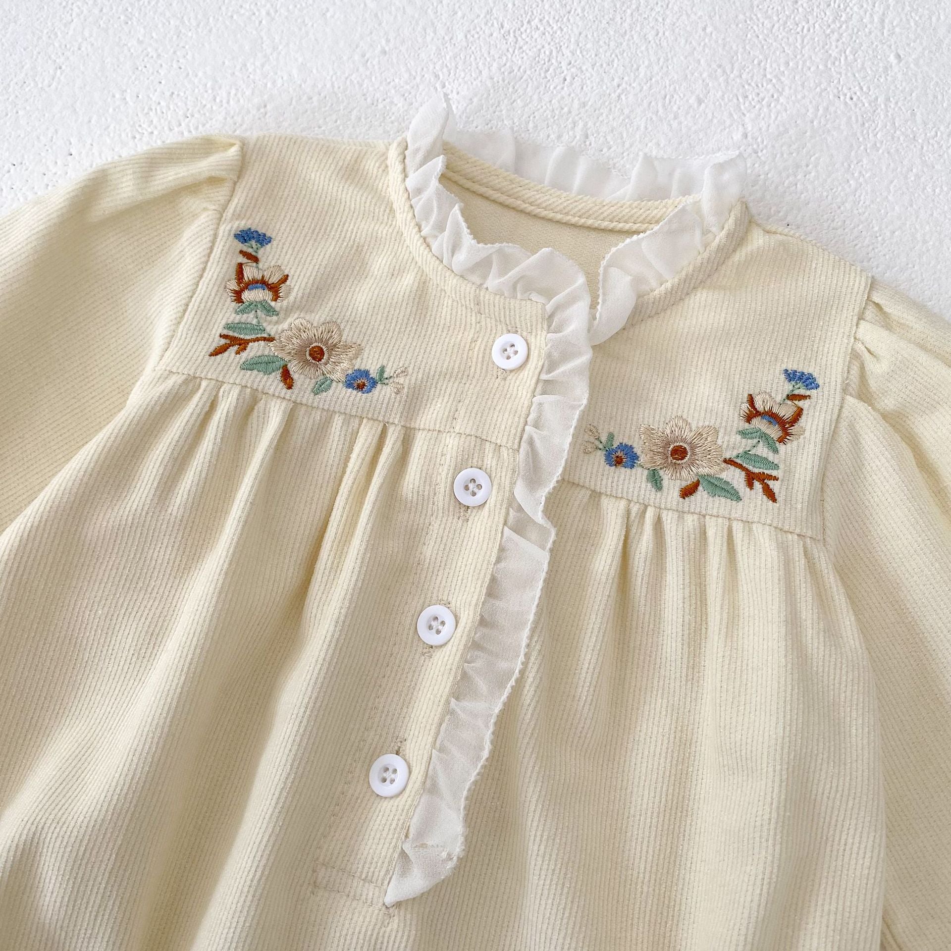 (予約商品)花柄レースデザインロンパース【N3473】