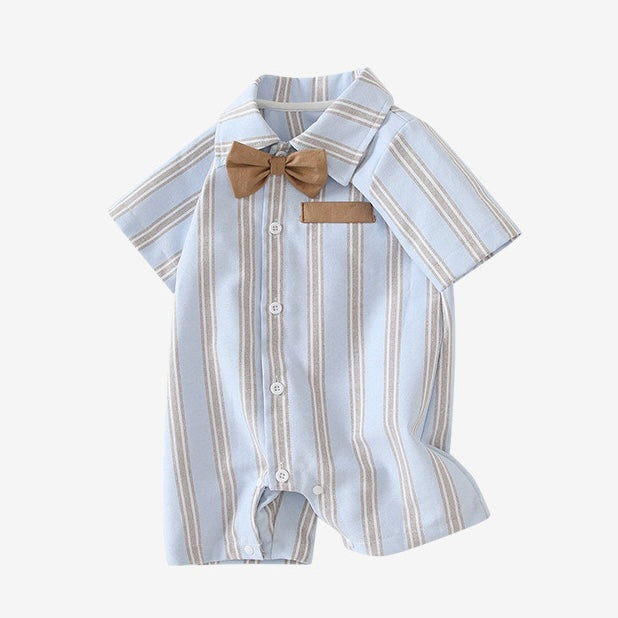 蝶ネクタイストライプロンパース【N3338】