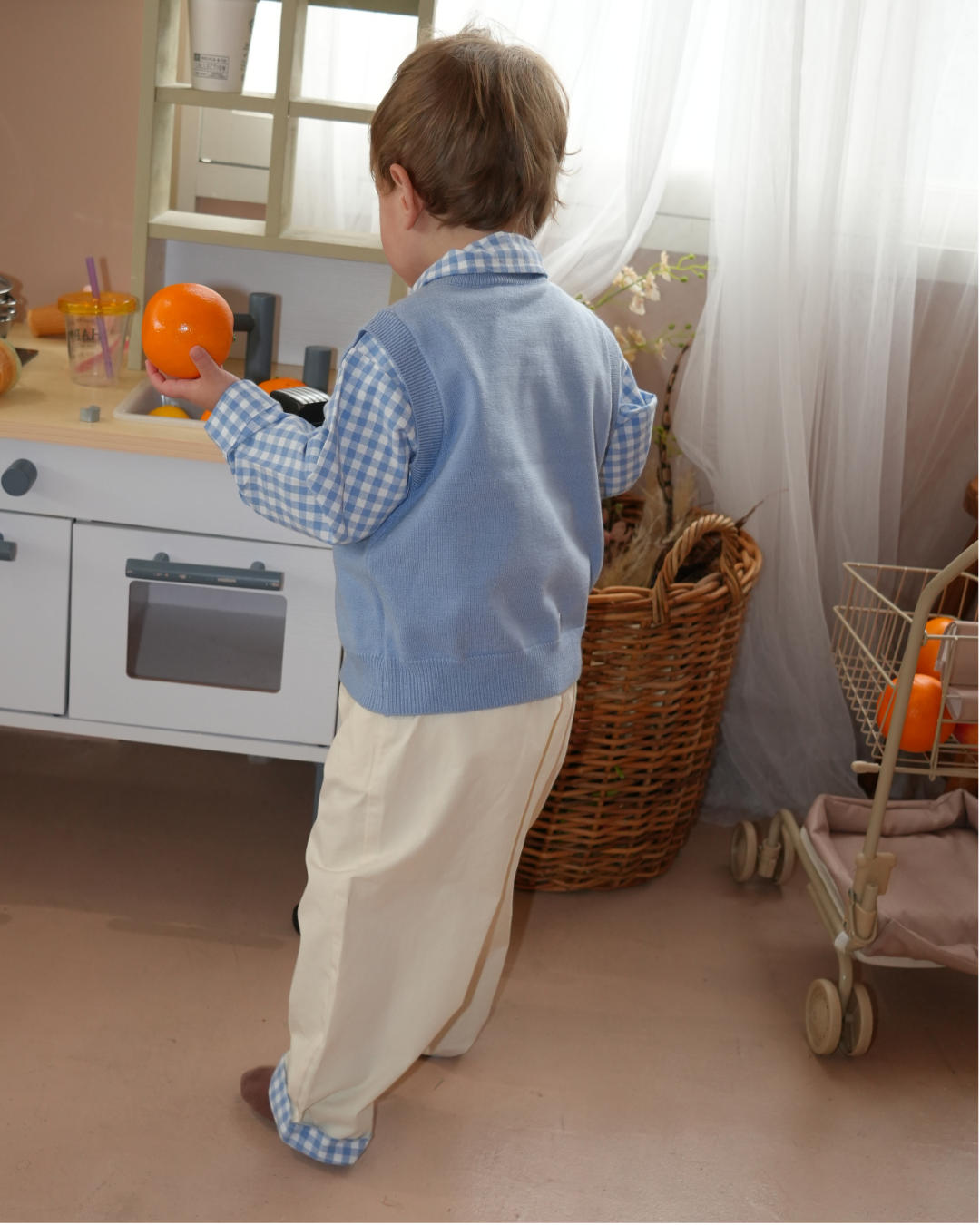 Dog Blue Knit Vest【K288】