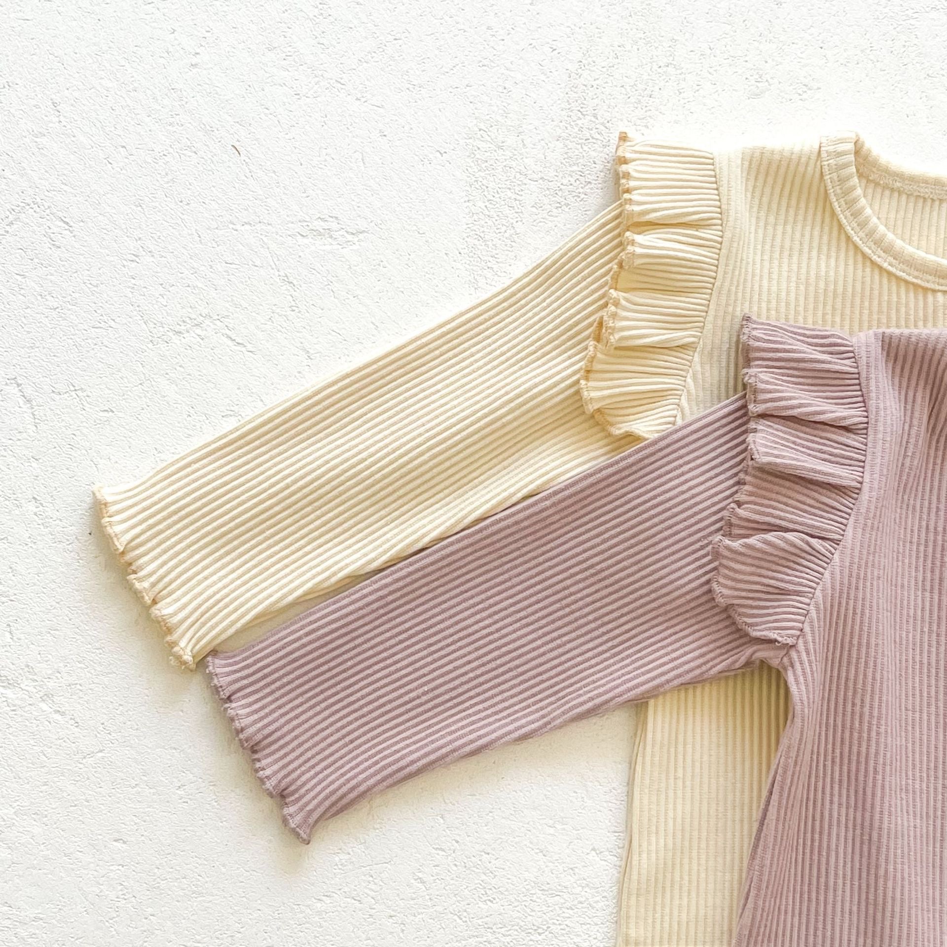 (予約商品)フリルショルダーリブロンパース(帽子付き) 【N3290】