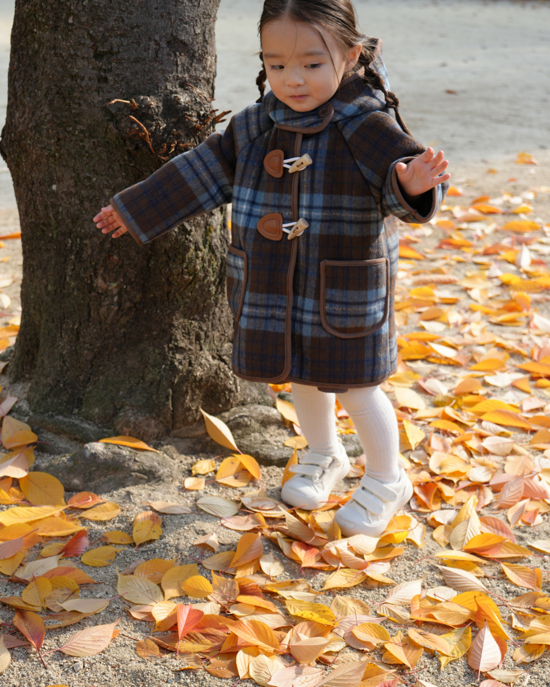 (pre-order)ブルーチェックダッフルコート【K282】