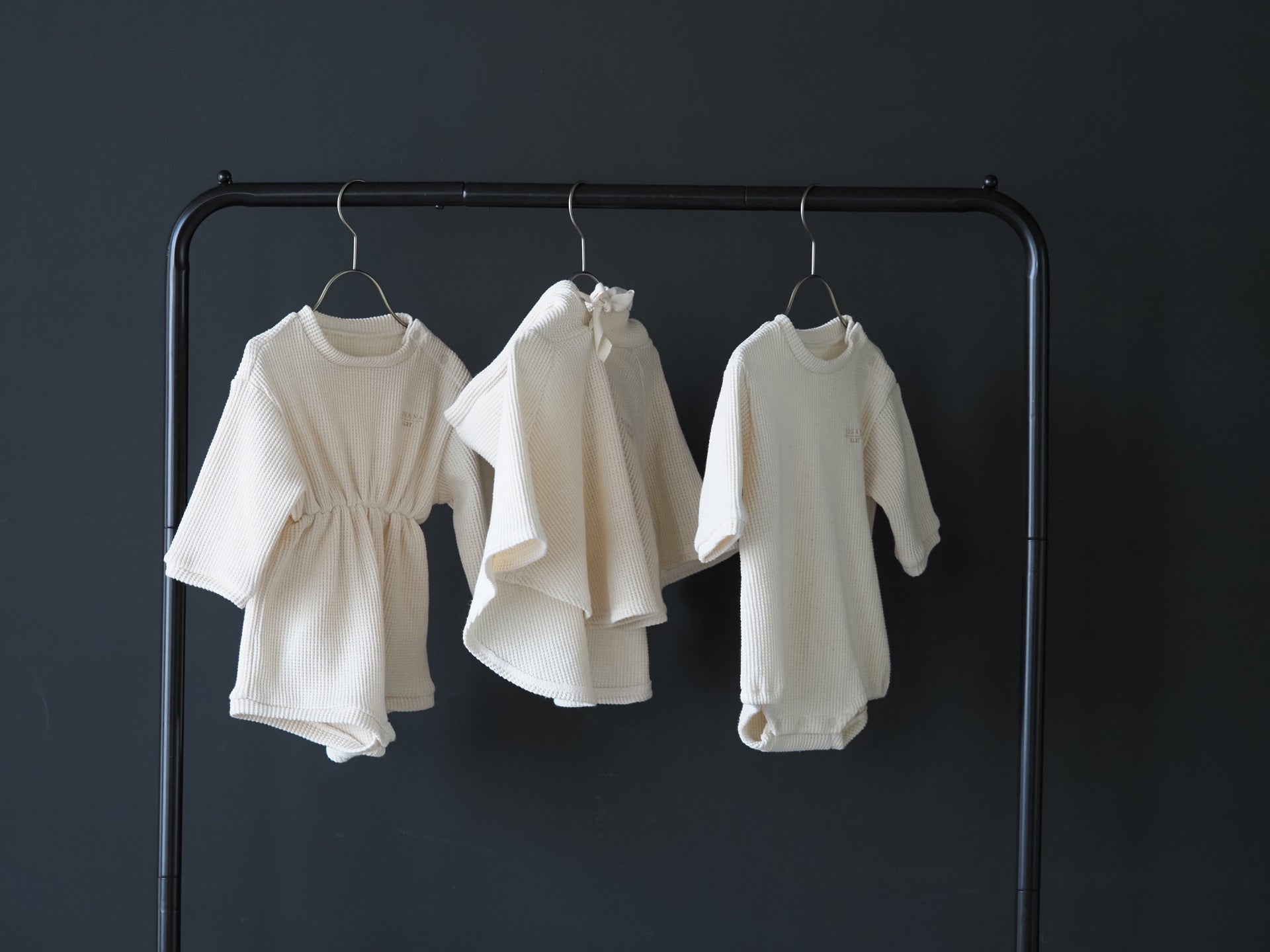 【KOHANA MADE01】waffle rompers -made in Japan-