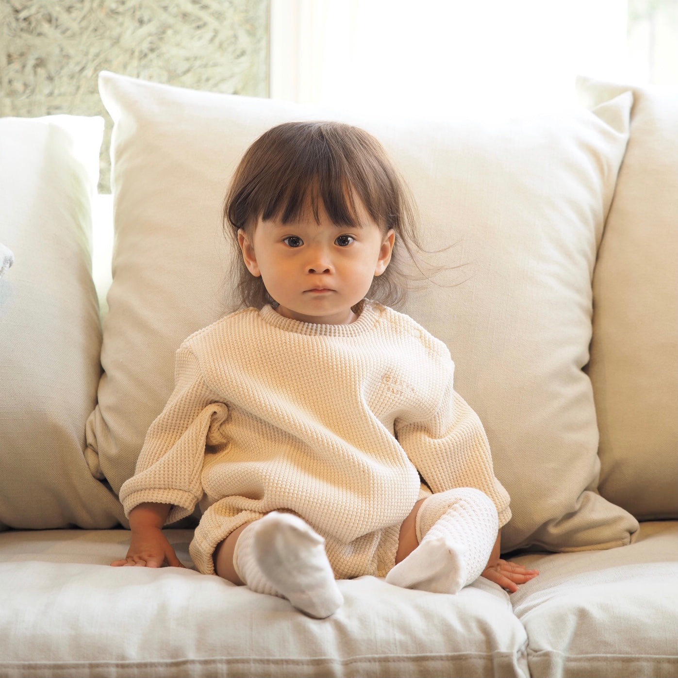 【KOHANA MADE01】waffle rompers -made in Japan-