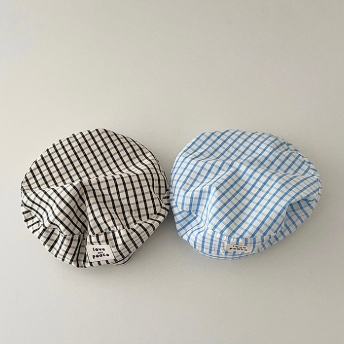 ギンガムチェックベレー帽【A288】