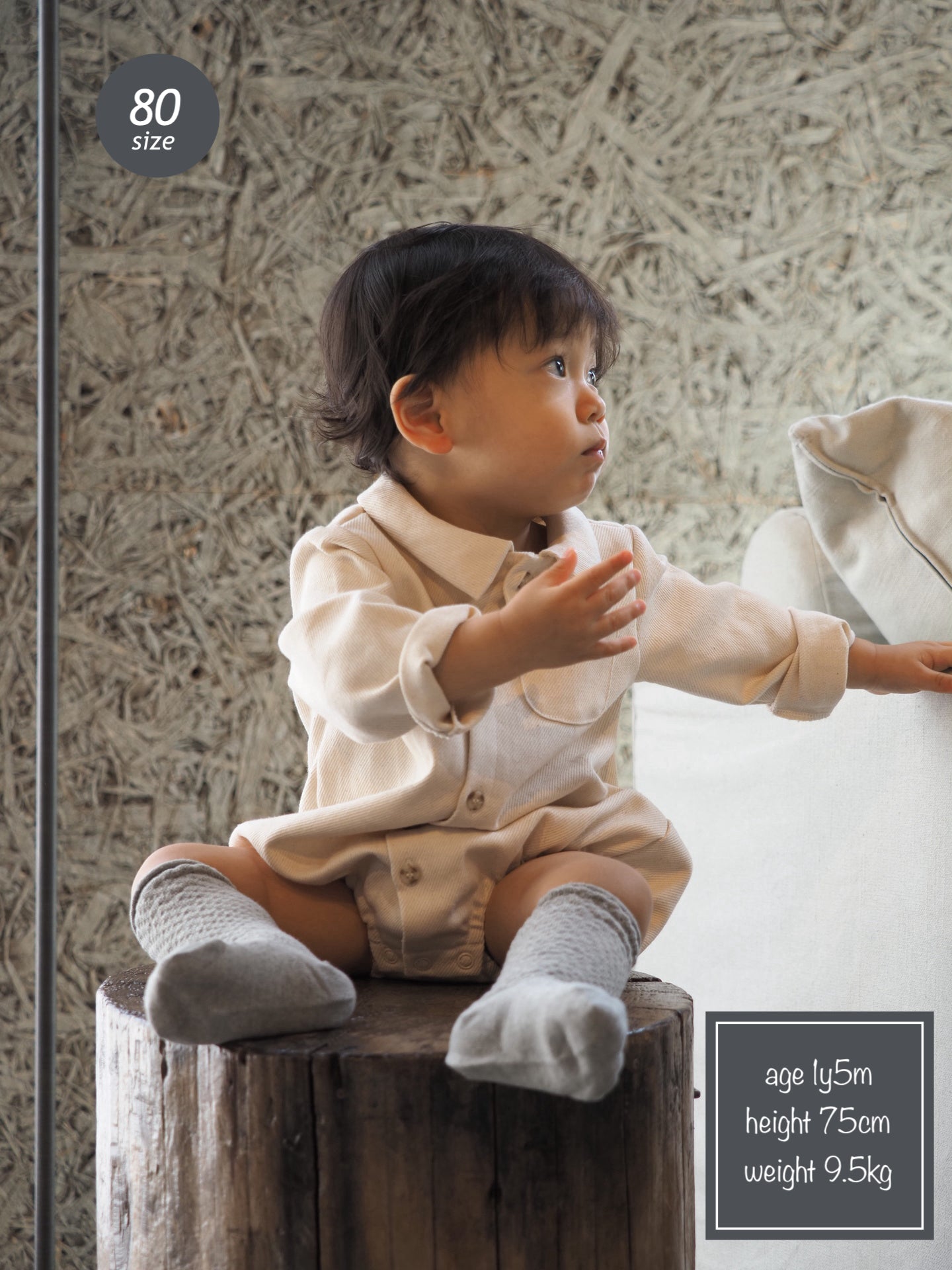 【KOHANA MADE04】organic denim shirt rompers/white -made in Japan-