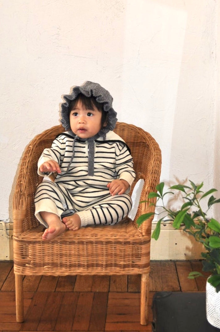 Sailor Collar Knit Cover All(border)