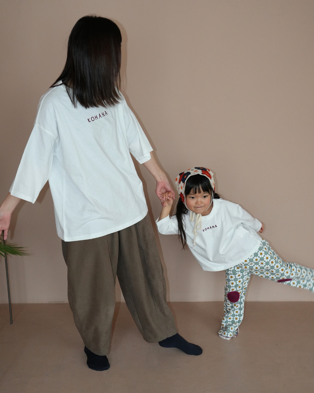 Floral Design 3/4 Sleeve T-Shirt (kodomo) 【110138】