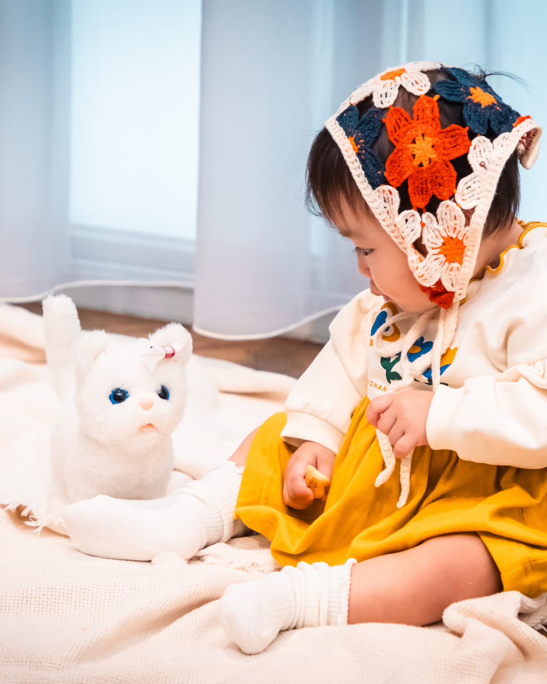 (予約商品)お花のスカート付きロンパース【110079】(Mustard)