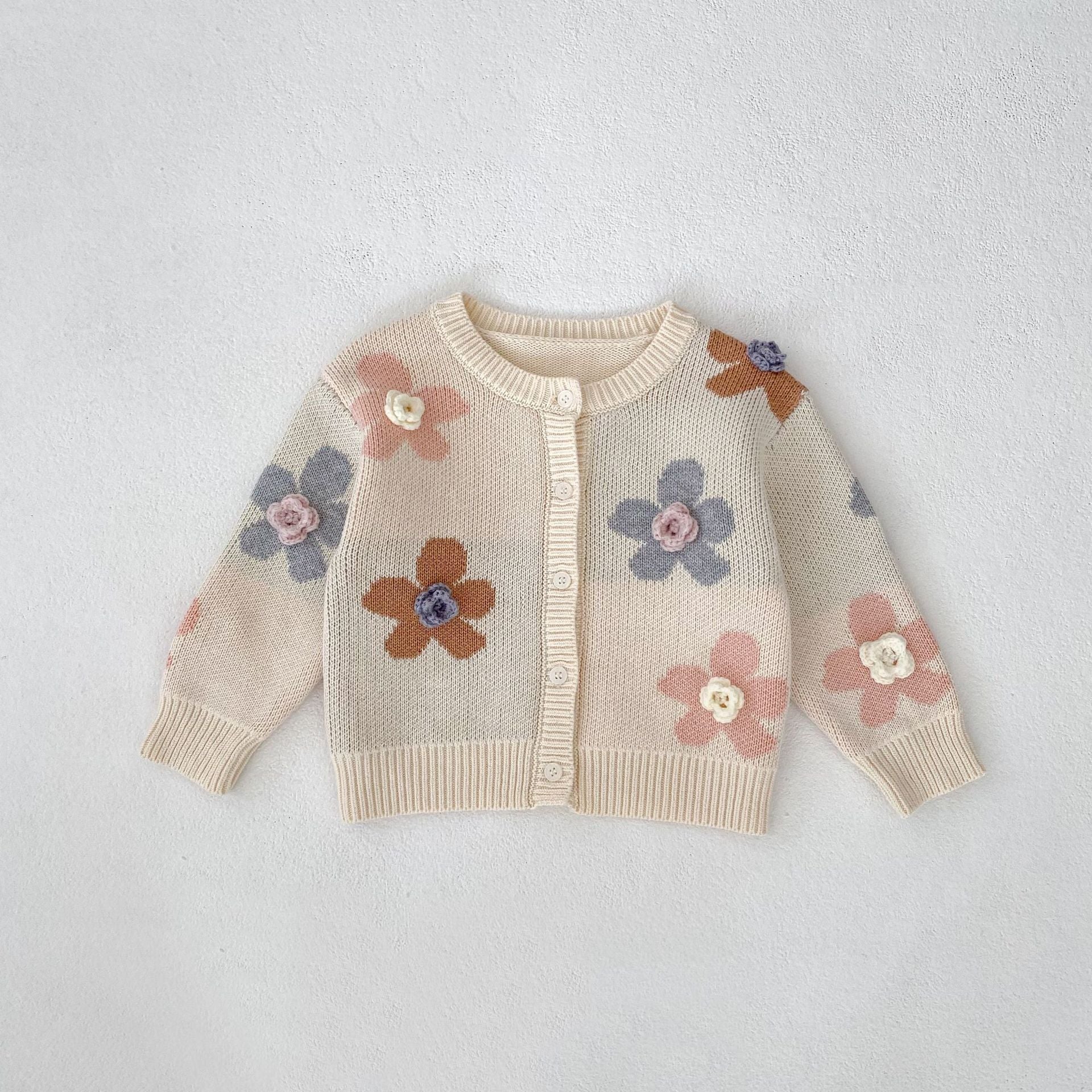 (予約商品)フラワーニットカーディガン【N3475】
