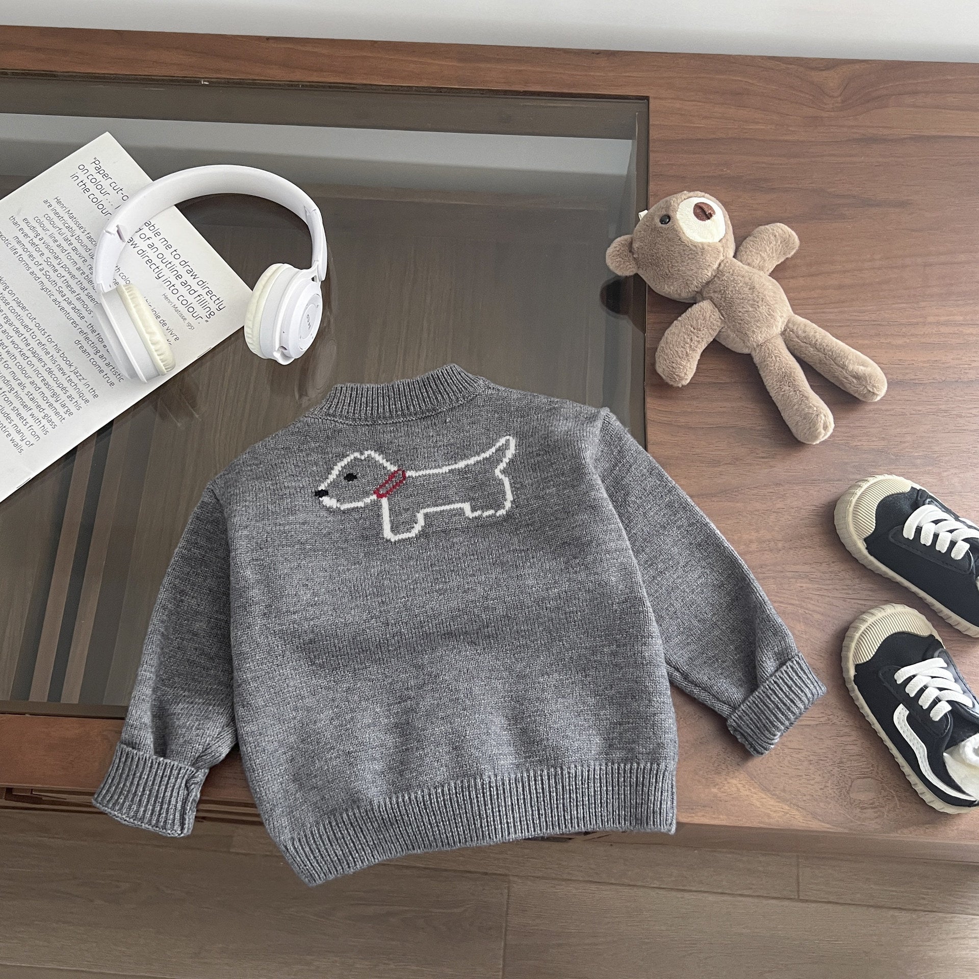 (予約商品)わんわんニットカーディガン【N3428】