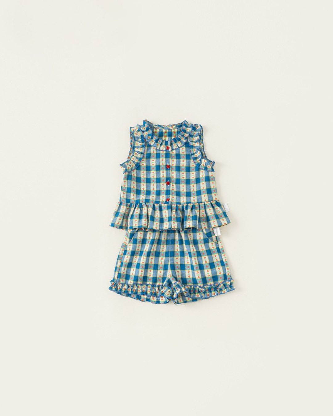 ミックスフリルチェックセットアップ【K261】