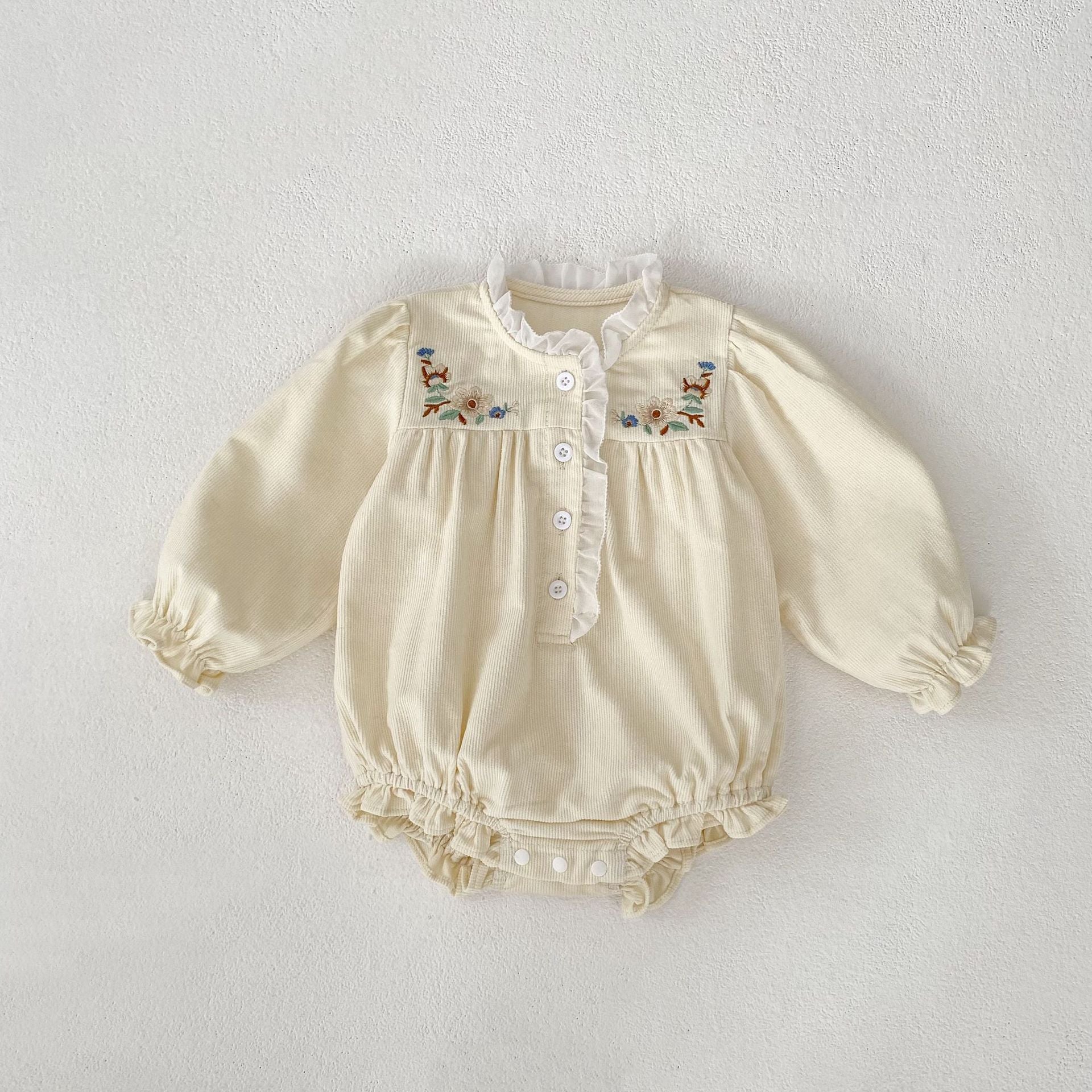 (予約商品)花柄レースデザインロンパース【N3473】