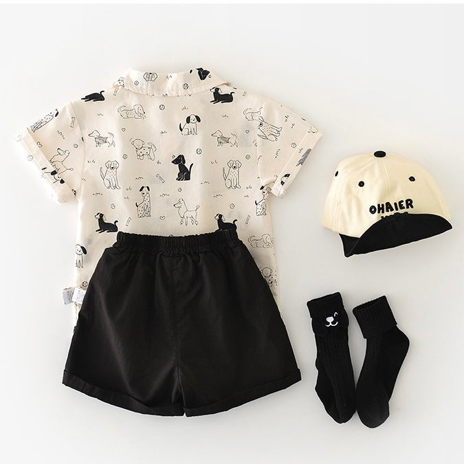 わんわんシャツセットアップ【N3487】