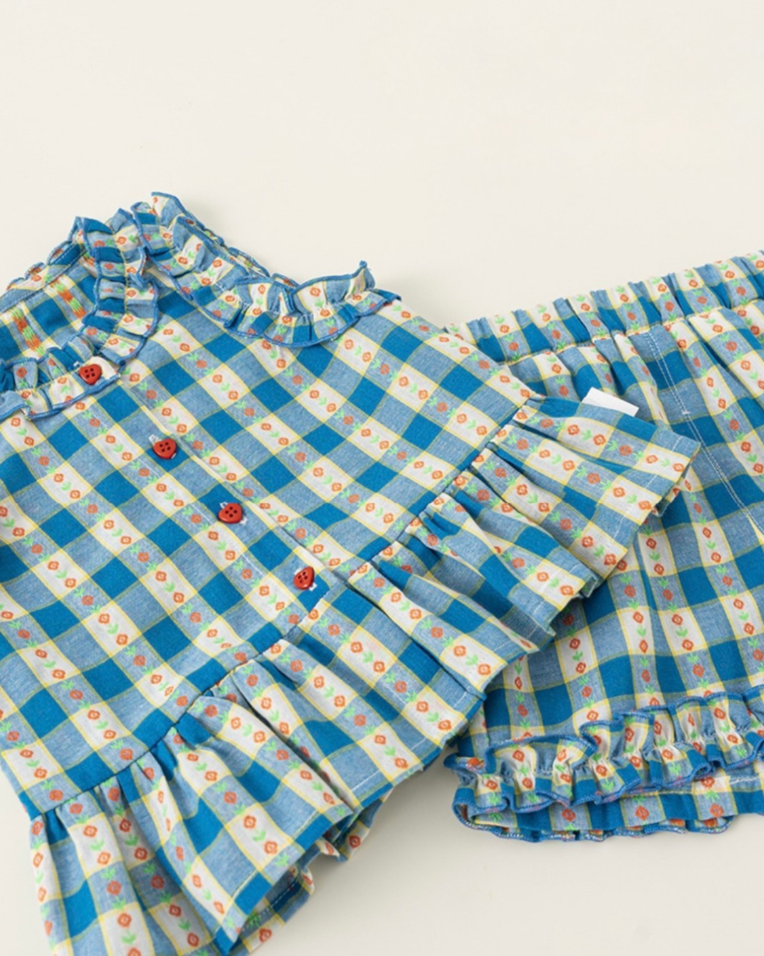 ミックスフリルチェックセットアップ【K261】