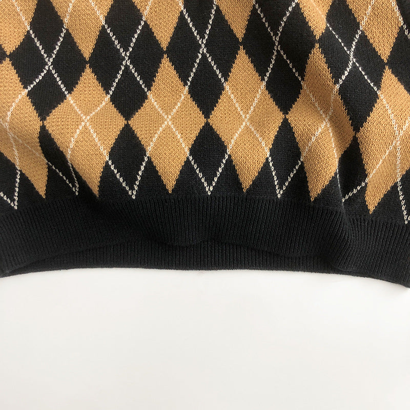 (予約商品)アーガイルチェックニットセットアップ【K216】