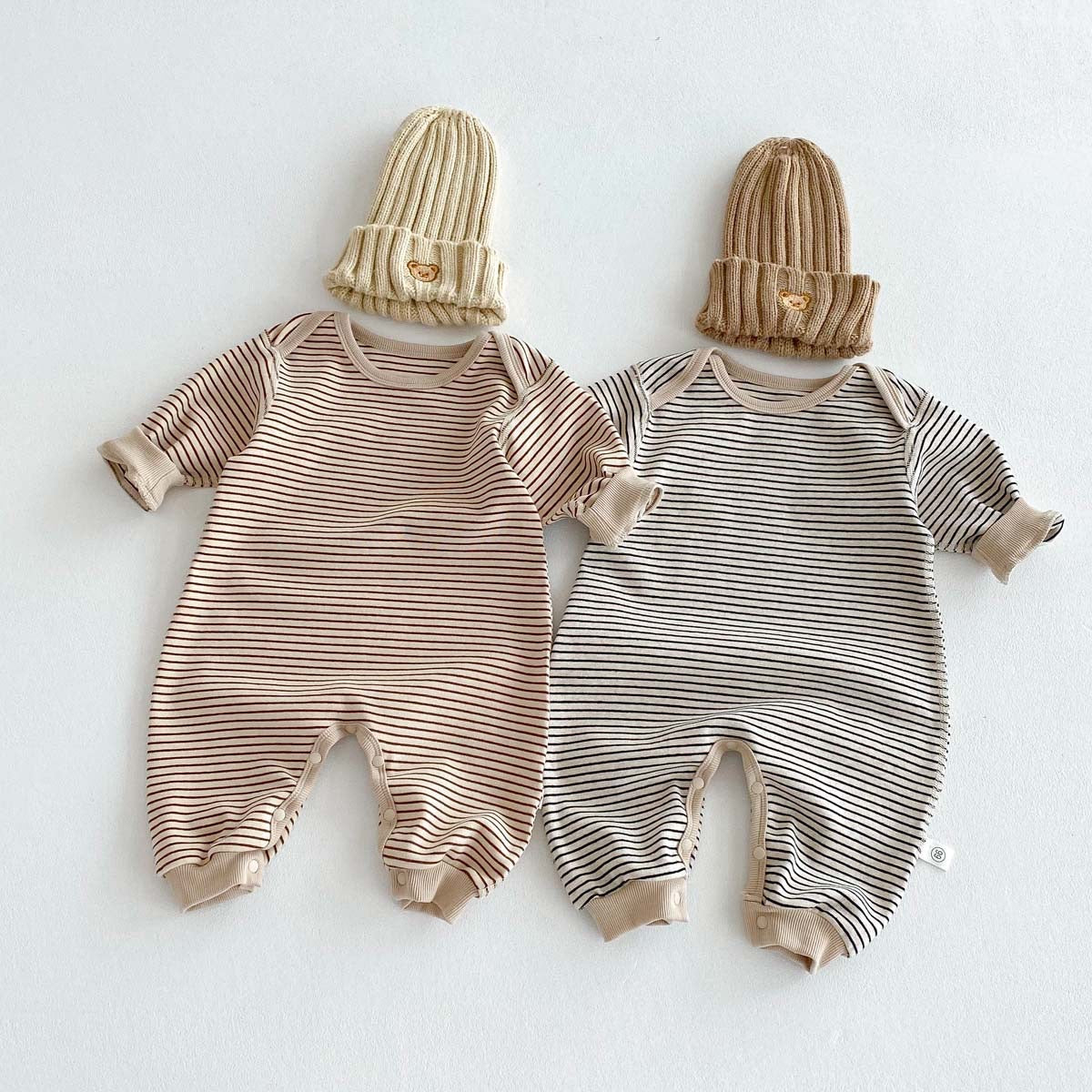 (予約商品)ボーダースウェットロンパース【N3455】