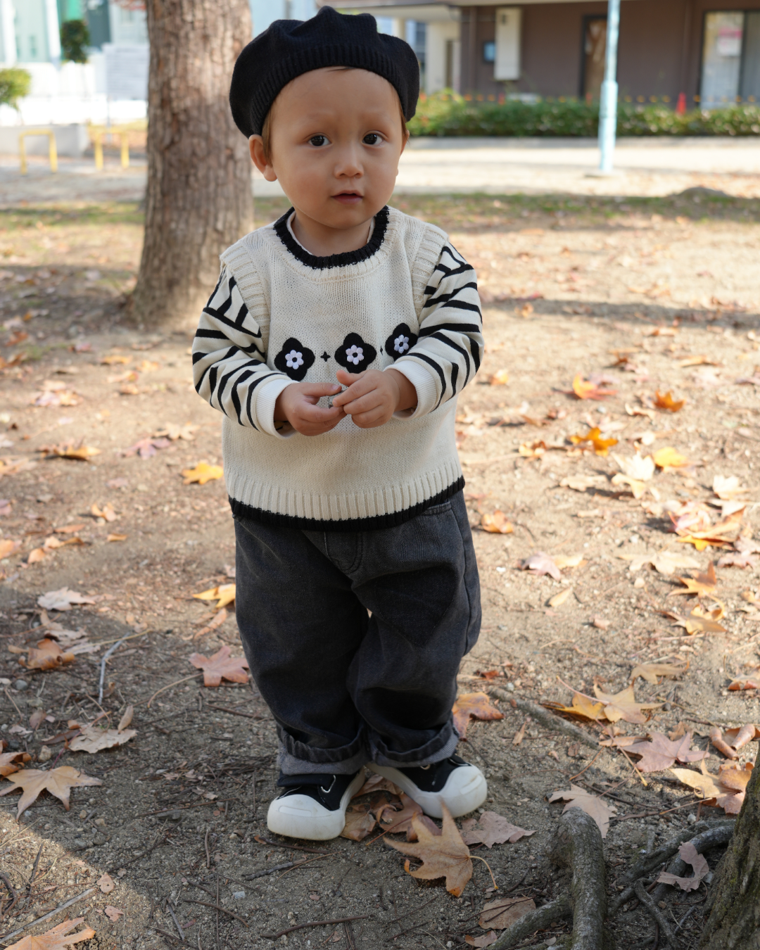 Monochrome Vintage Tile Knit Vest