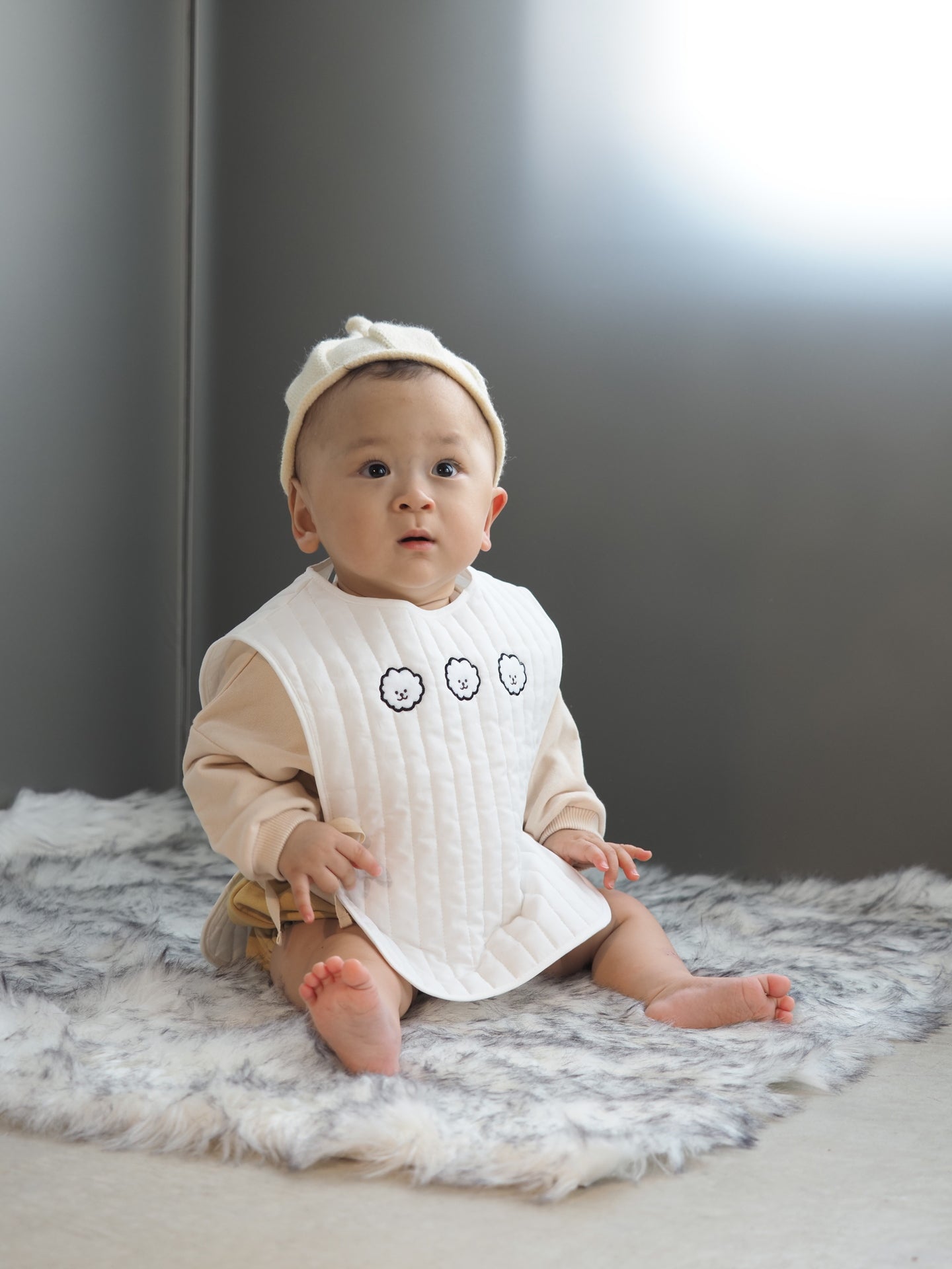【KOHANA MADE06】organic cotton vest/bichon frise -made in Japan-