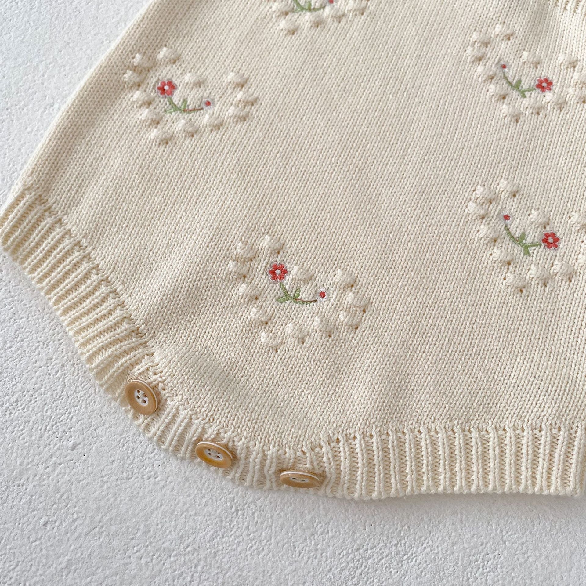(予約商品)ポンポンハートニットカーディガン/サロペット【N3458】