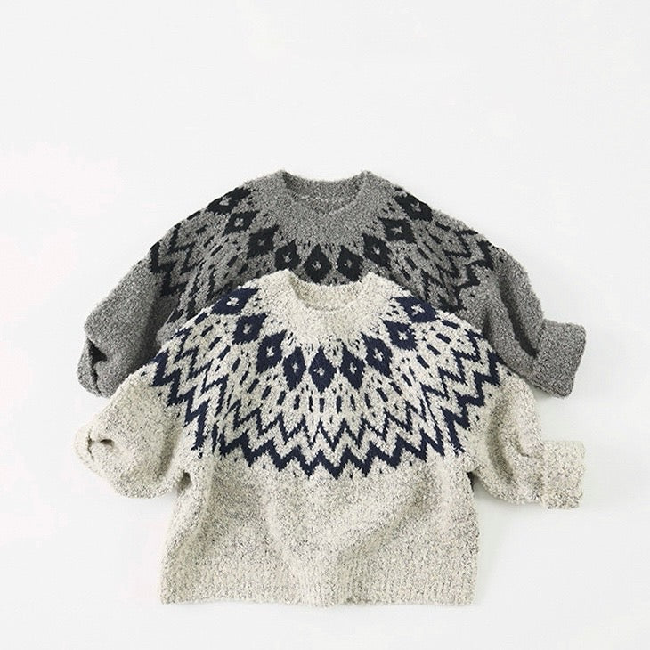 (予約商品)ノルディック柄ニットセーター【N3443】