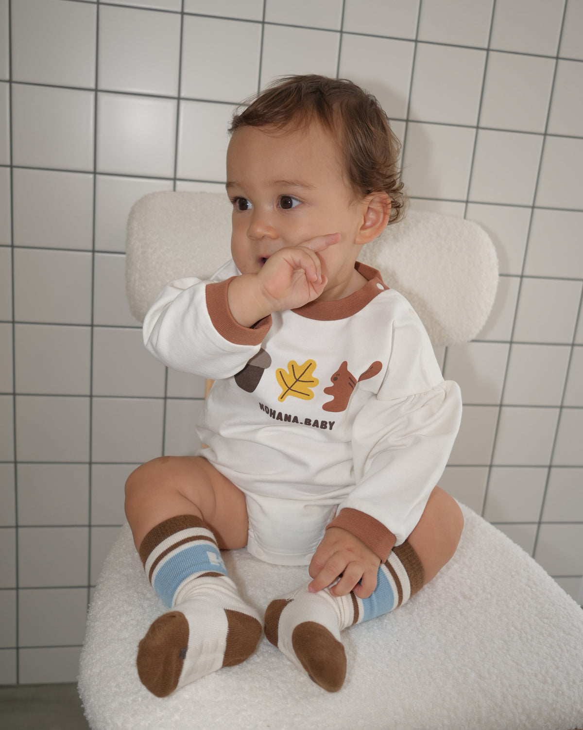 Squirrel Rompers with Bonnet【110370】