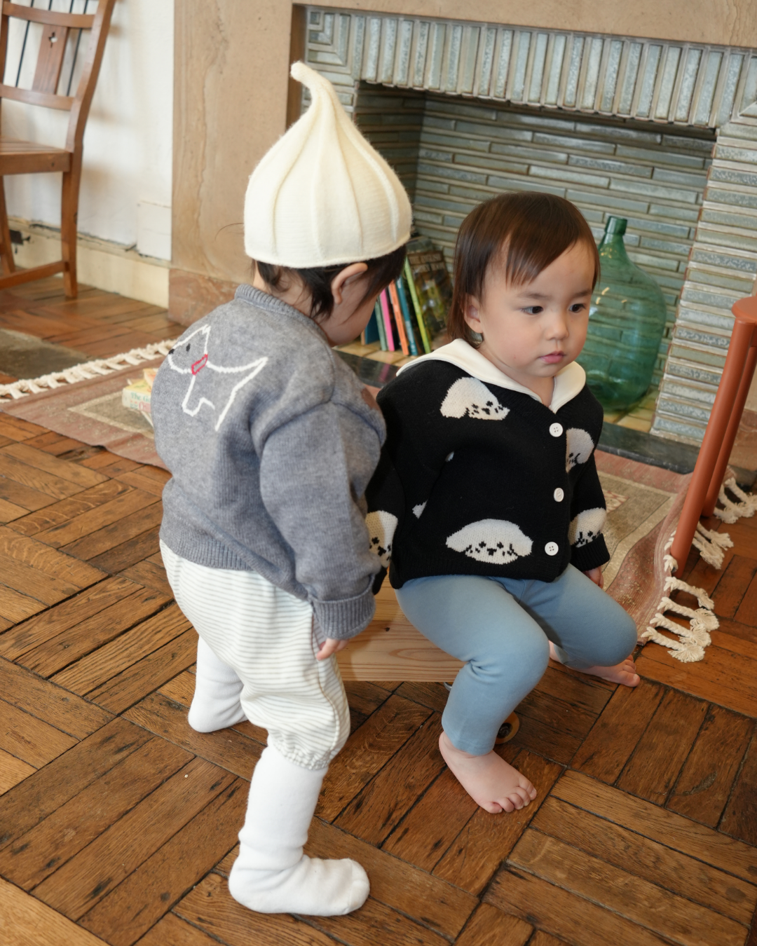 (予約商品)わんわんニットカーディガン【N3428】