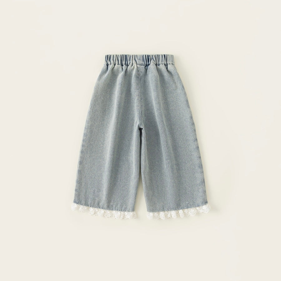 (予約商品)レースデザインデニムパンツ【K245】