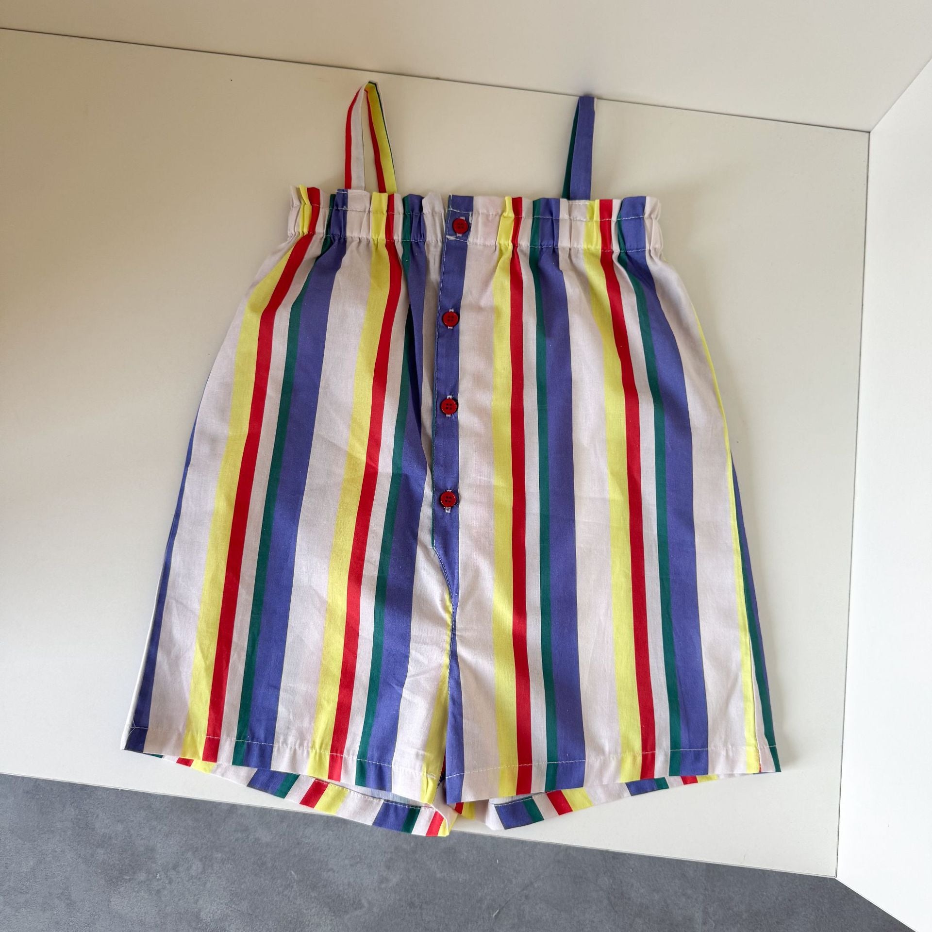 カラフルストライプサロペット/ワンピース【K252】