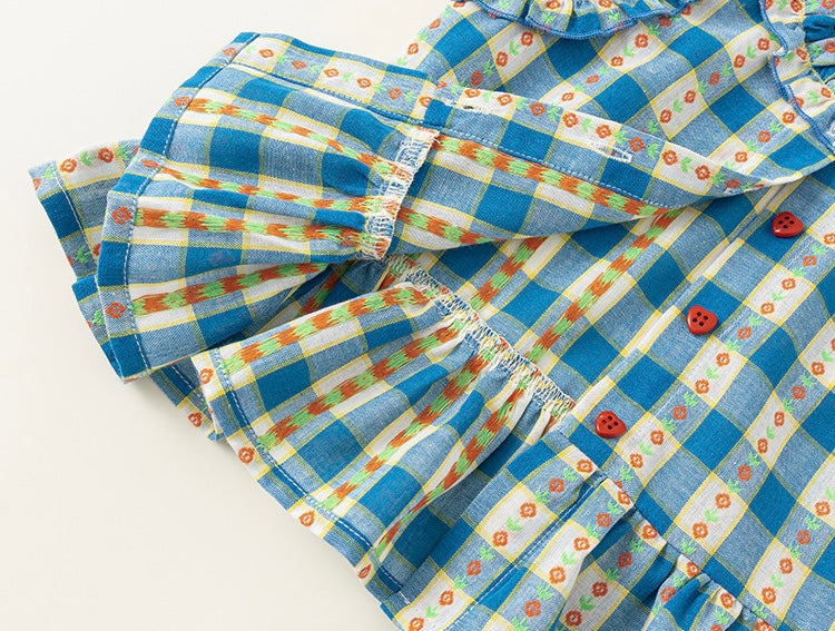 ミックスフリルチェックセットアップ【K261】