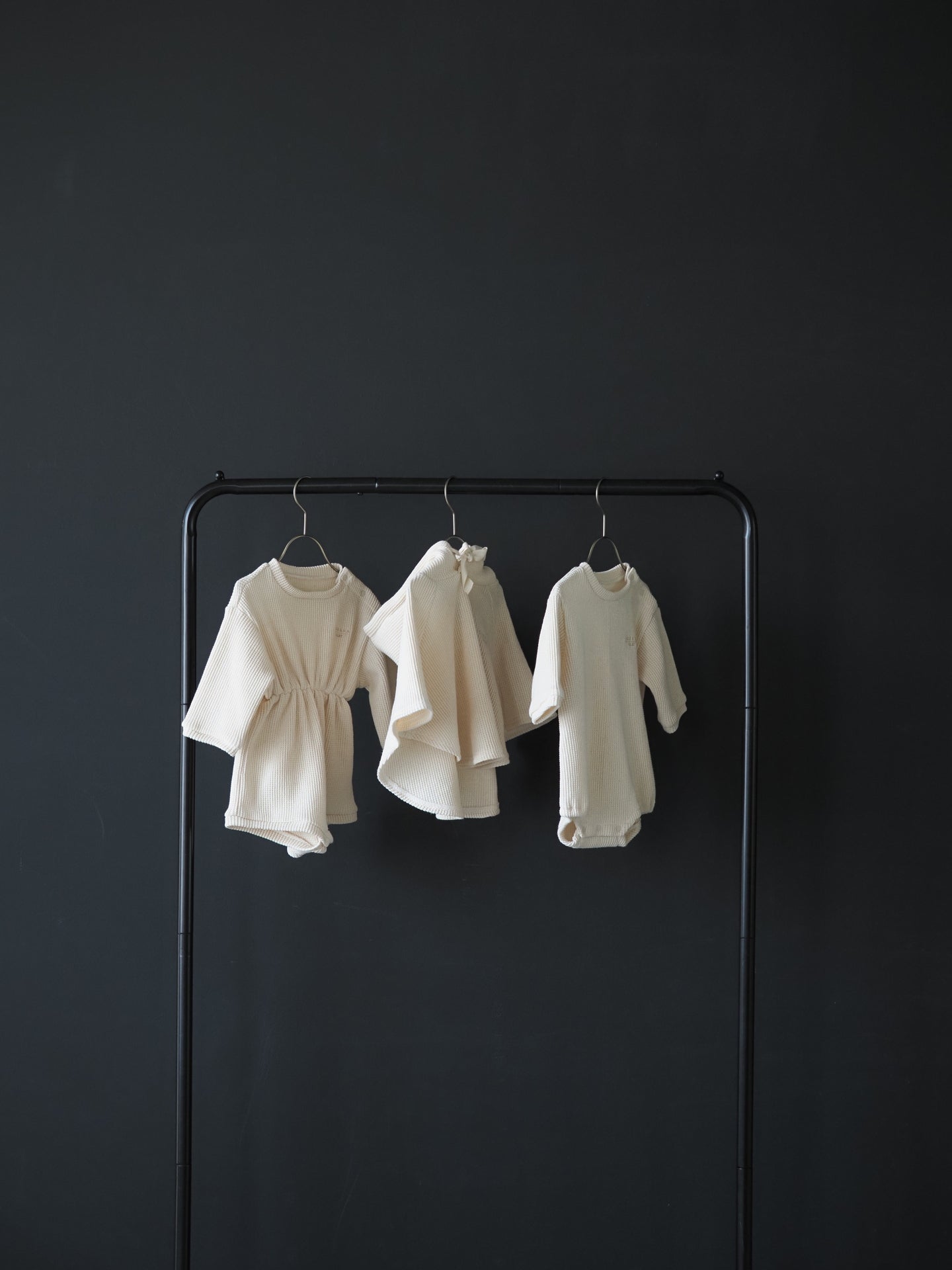 【KOHANA MADE01】waffle rompers -made in Japan-