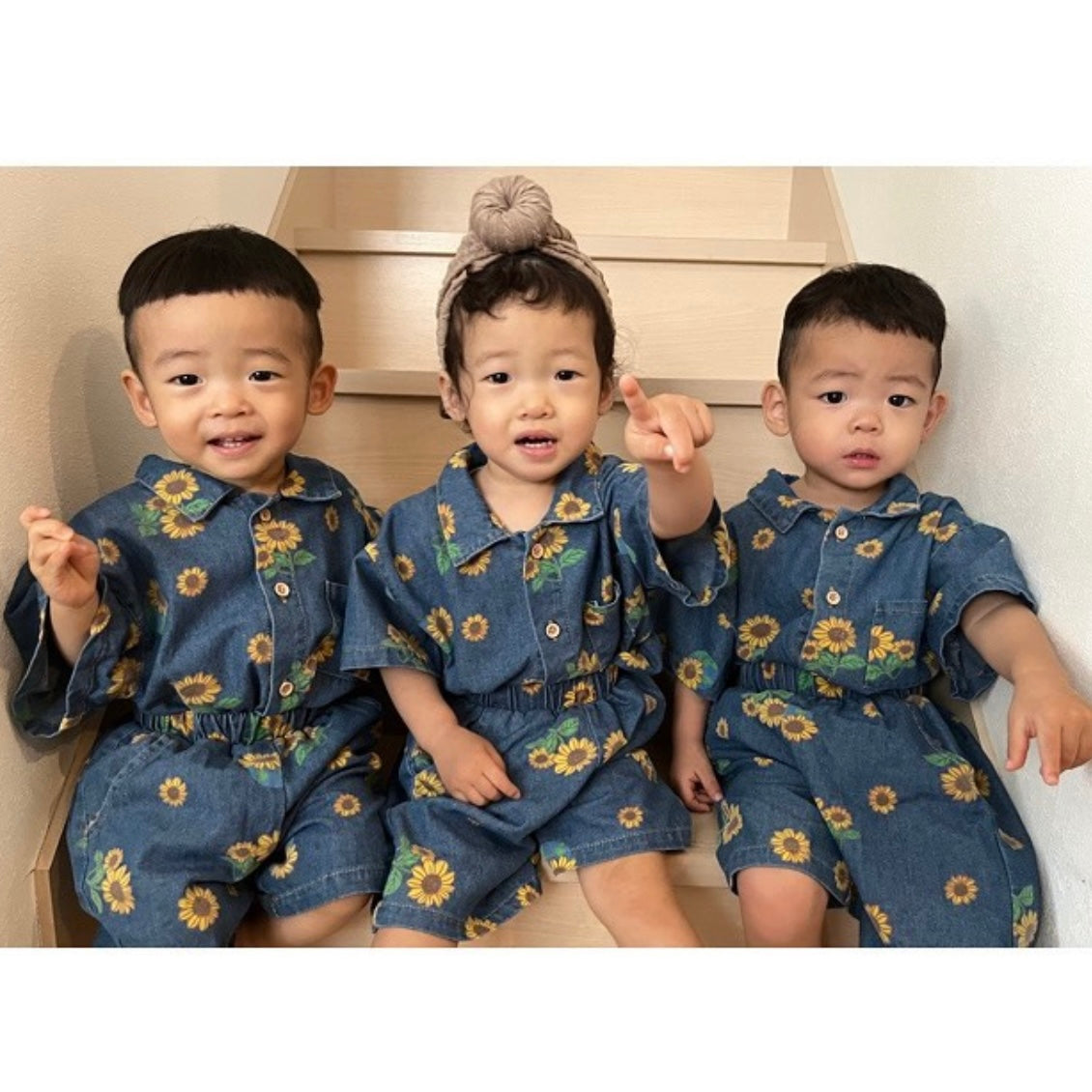 ひまわりデニムセットアップ【K168】