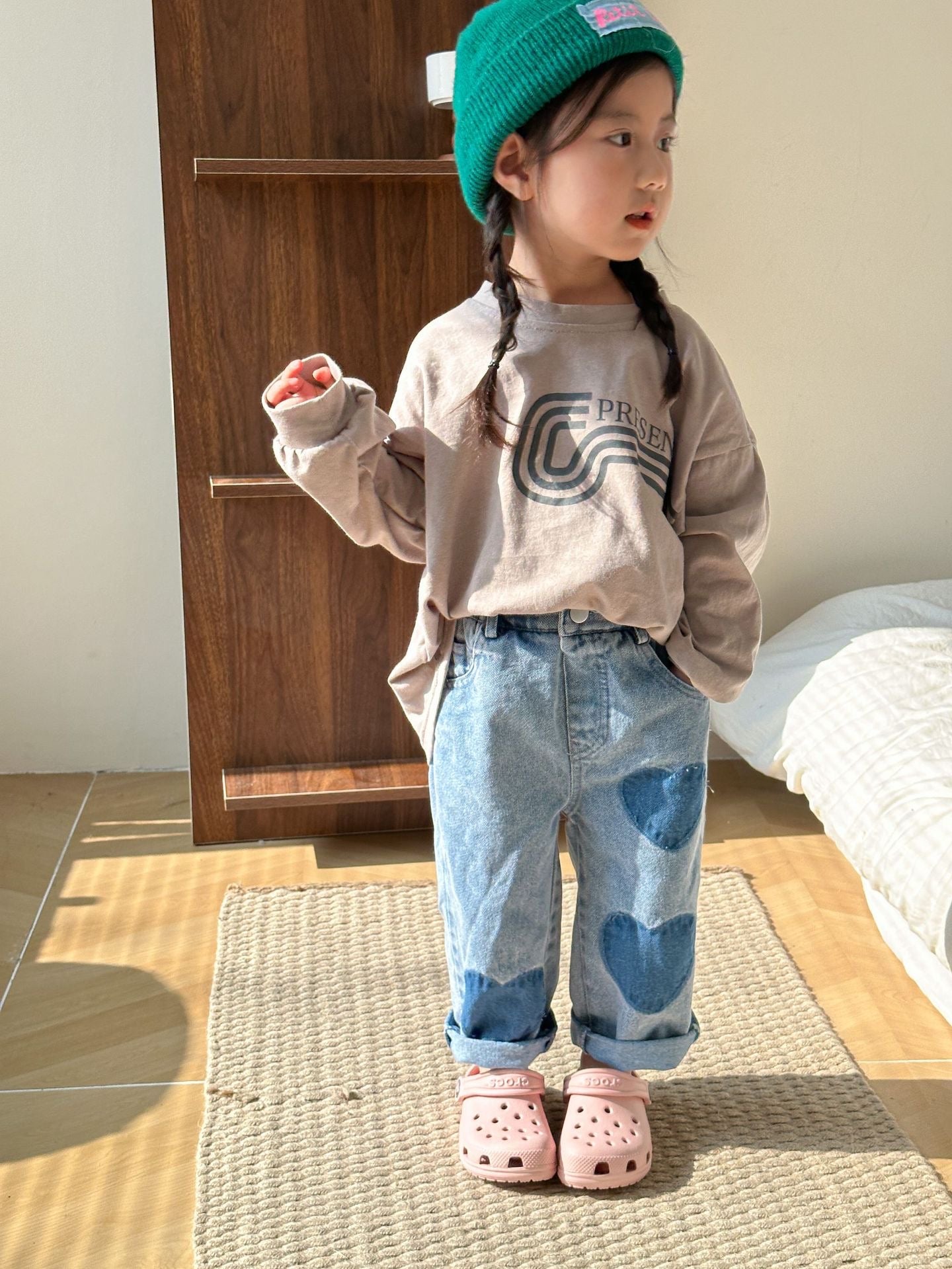 (予約商品)ハートデニムパンツ【K209】