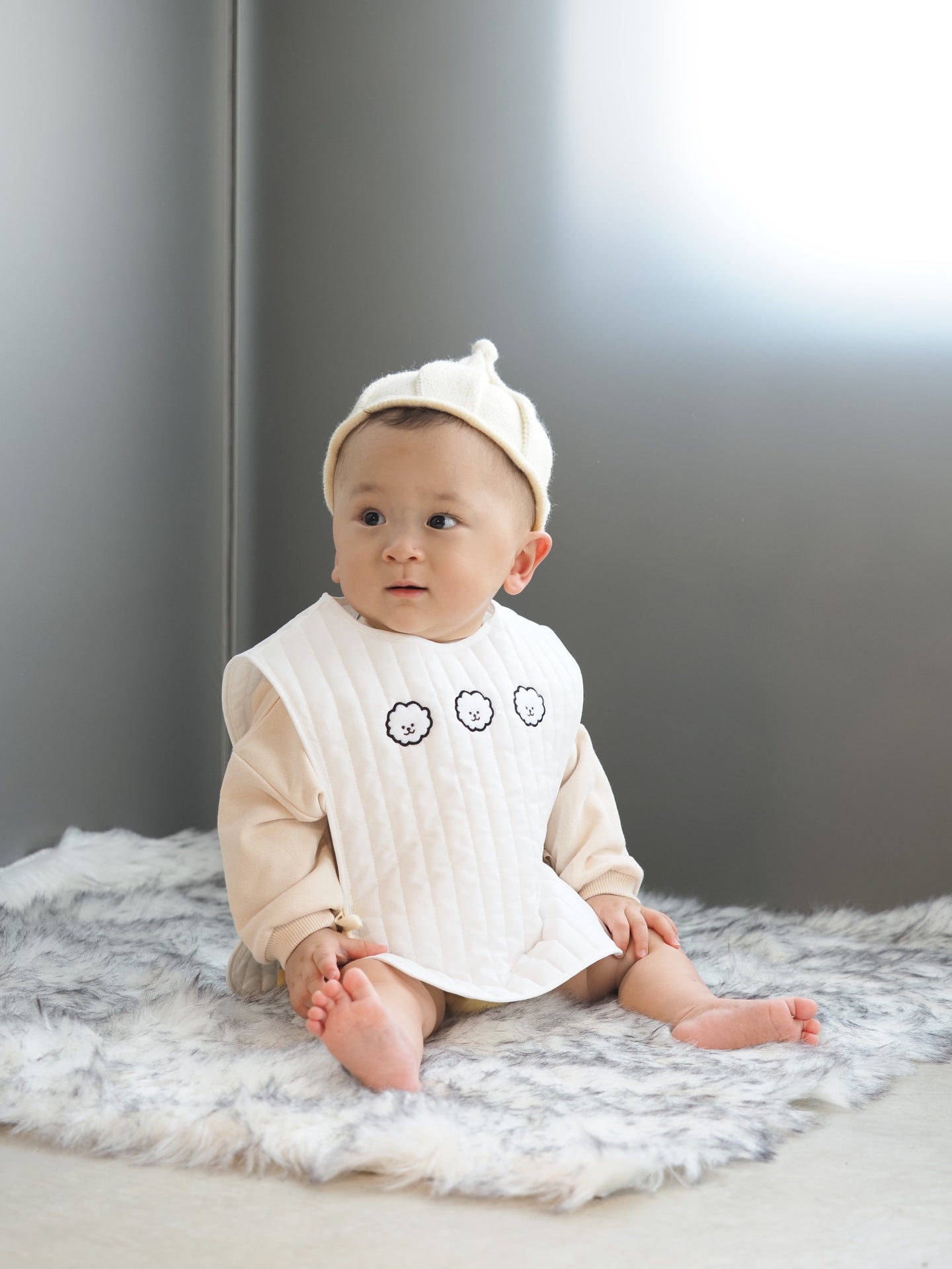 【KOHANA MADE06】organic cotton vest/bichon frise -made in Japan-