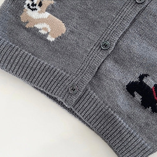 (予約商品)わんわんニットカーディガン【N3428】