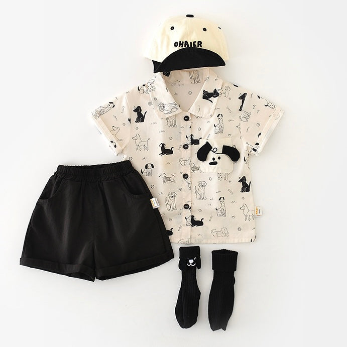 わんわんシャツセットアップ【N3487】