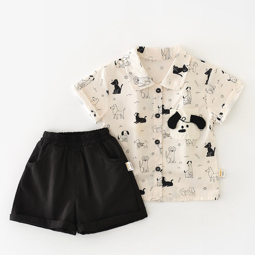 わんわんシャツセットアップ【N3487】