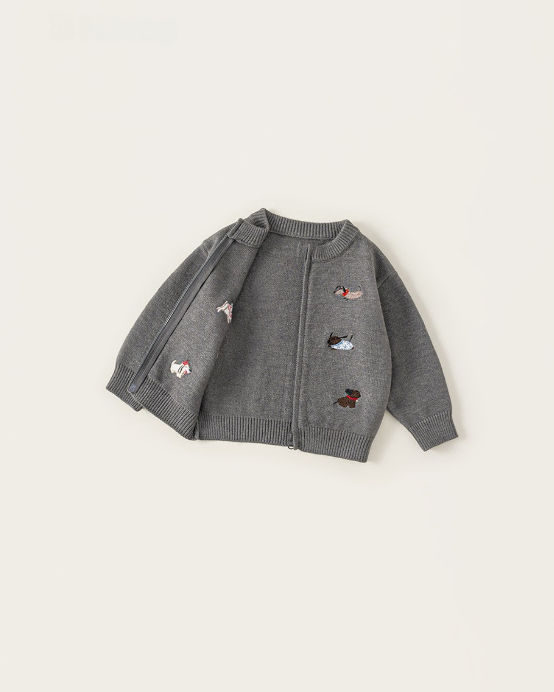 (予約商品)わんわん刺繍ニットカーディガン【K278】