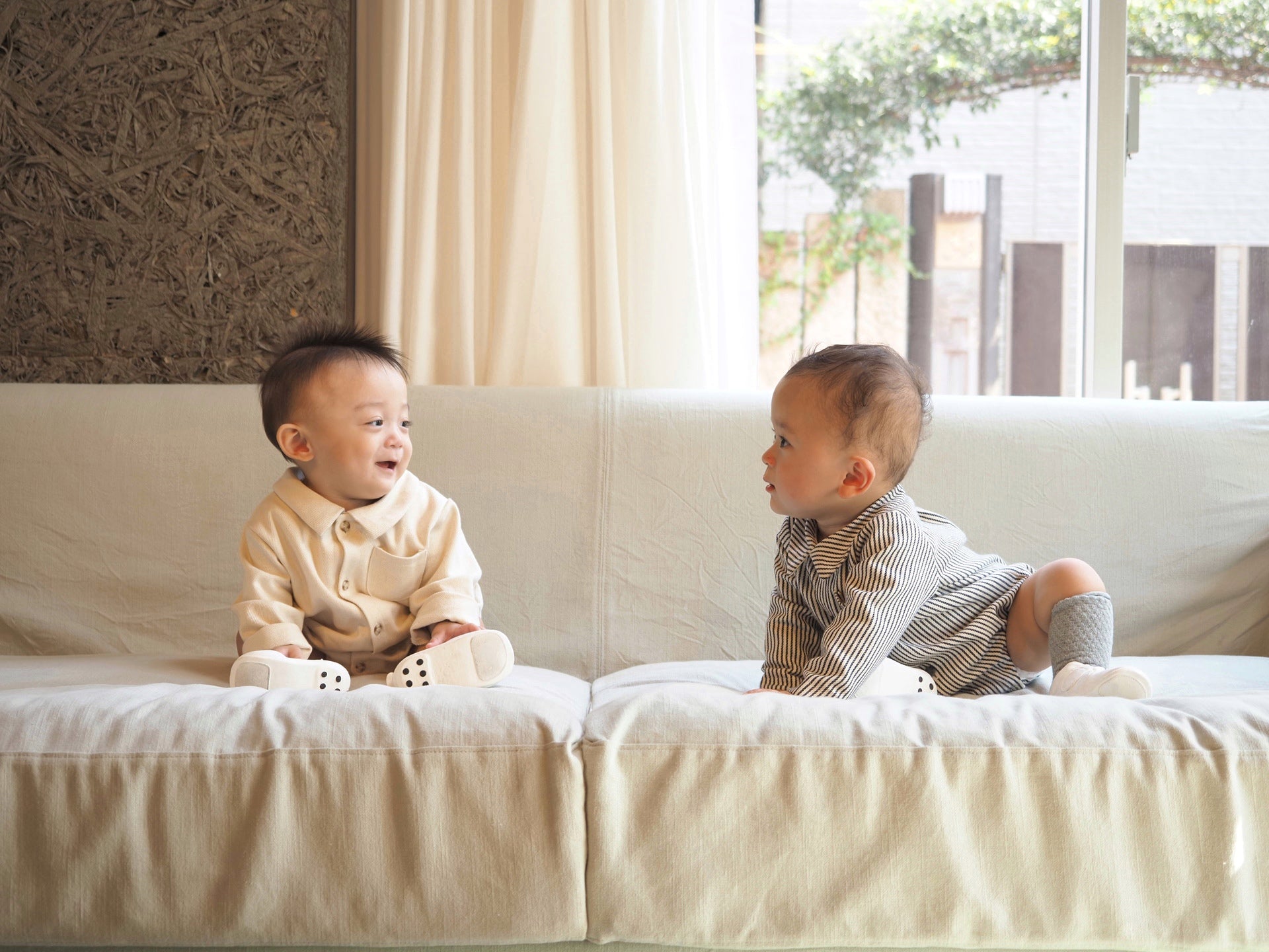 【KOHANA MADE05】organic denim shirt rompers/stripe -made in Japan-
