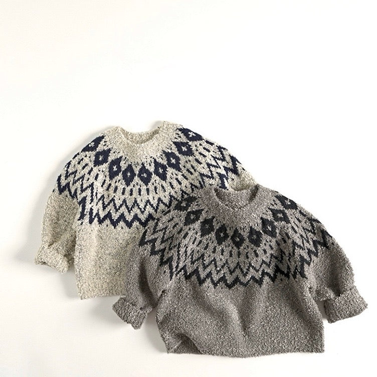 (予約商品)ノルディック柄ニットセーター【N3443】