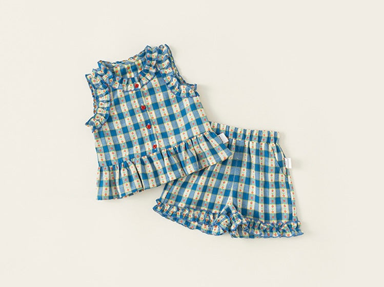 ミックスフリルチェックセットアップ【K261】